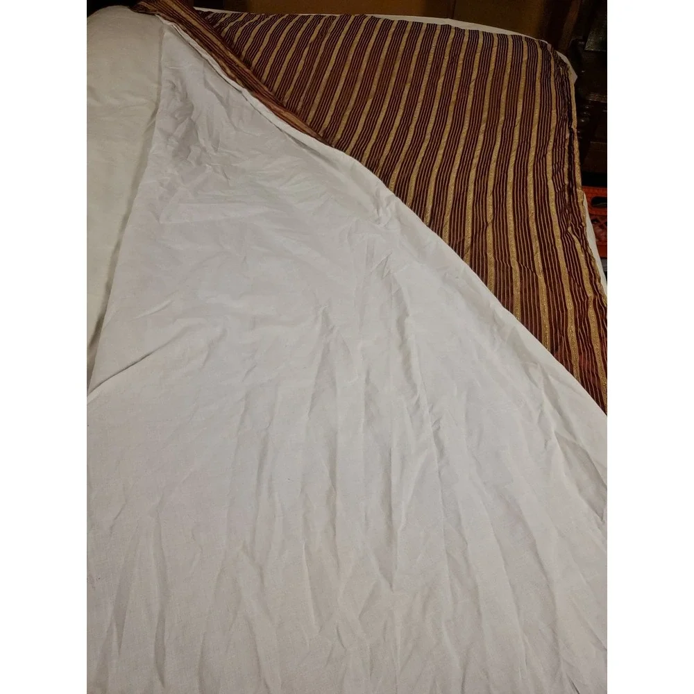 Rodeo Home Maroon & Gold Striped‎ Curtain Panel 54x90 RN#109312 Top Rod Sleeve